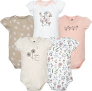 Hudson Baby 5Pk of Gentle Cotton One-Pieces