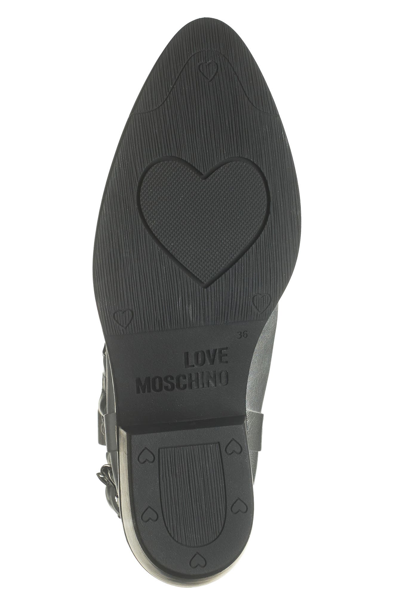 Love Moschino Heart Link Western Boot, Alternate, color, 