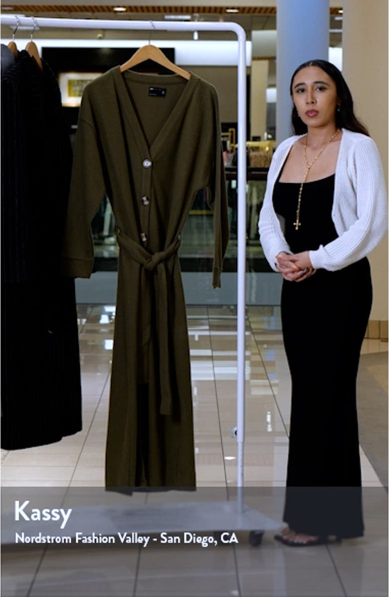 Long Sleeve Button-Up Midi Sweater Dress, sales video thumbnail