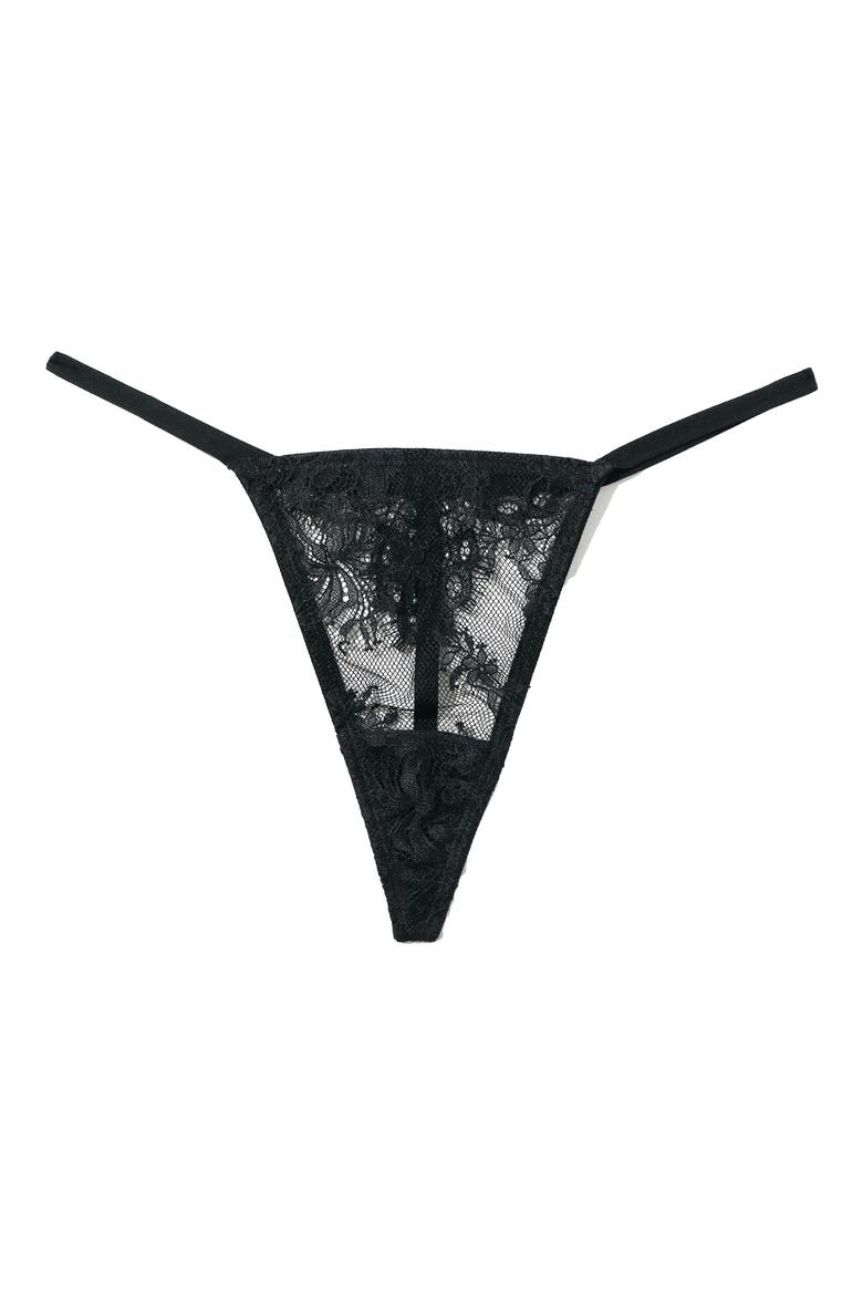 x Lexi Wood Shannon Fishnet G-String, Alternate, color, BLACK