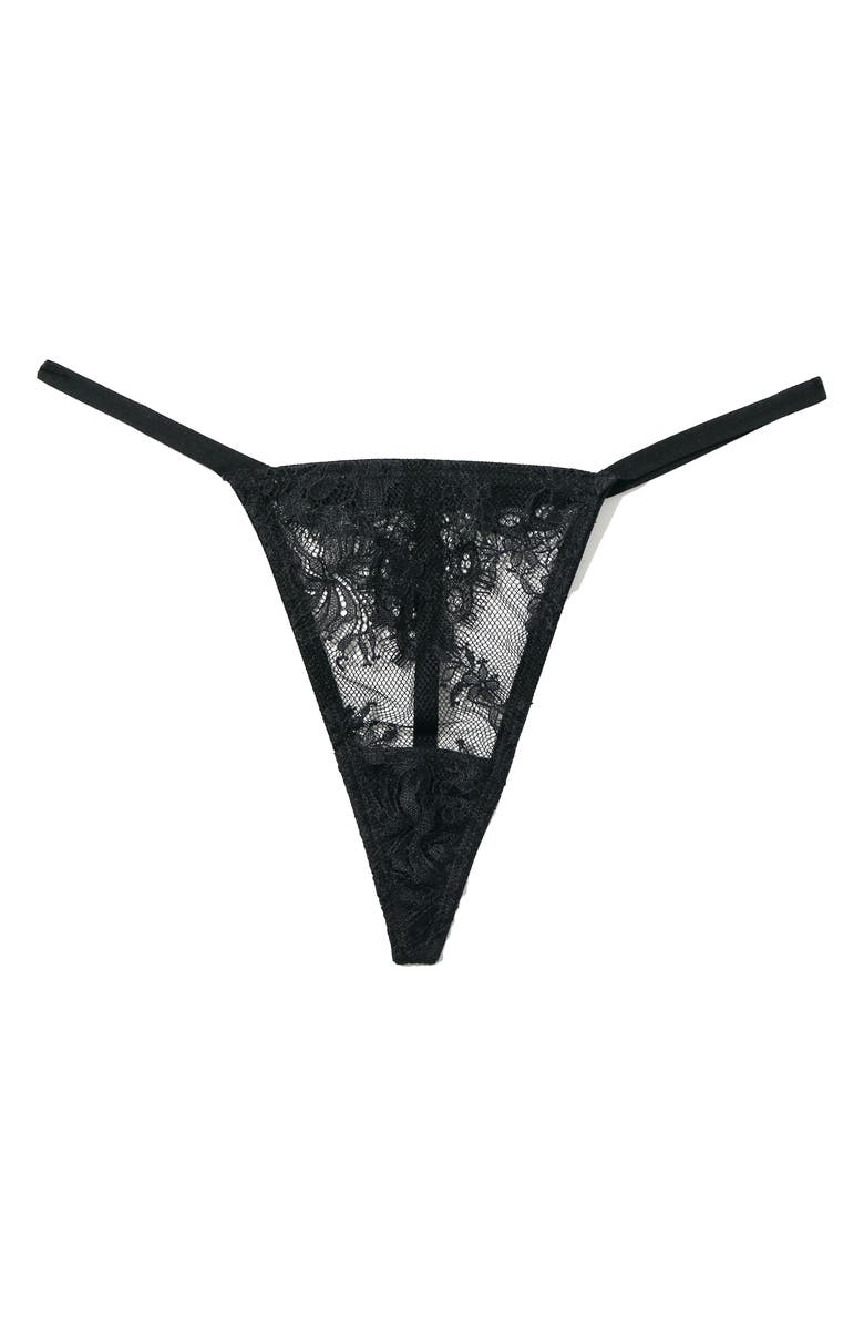 Hanky Panky x Lexi Wood Shannon Fishnet G-String, Alternate, color, Black