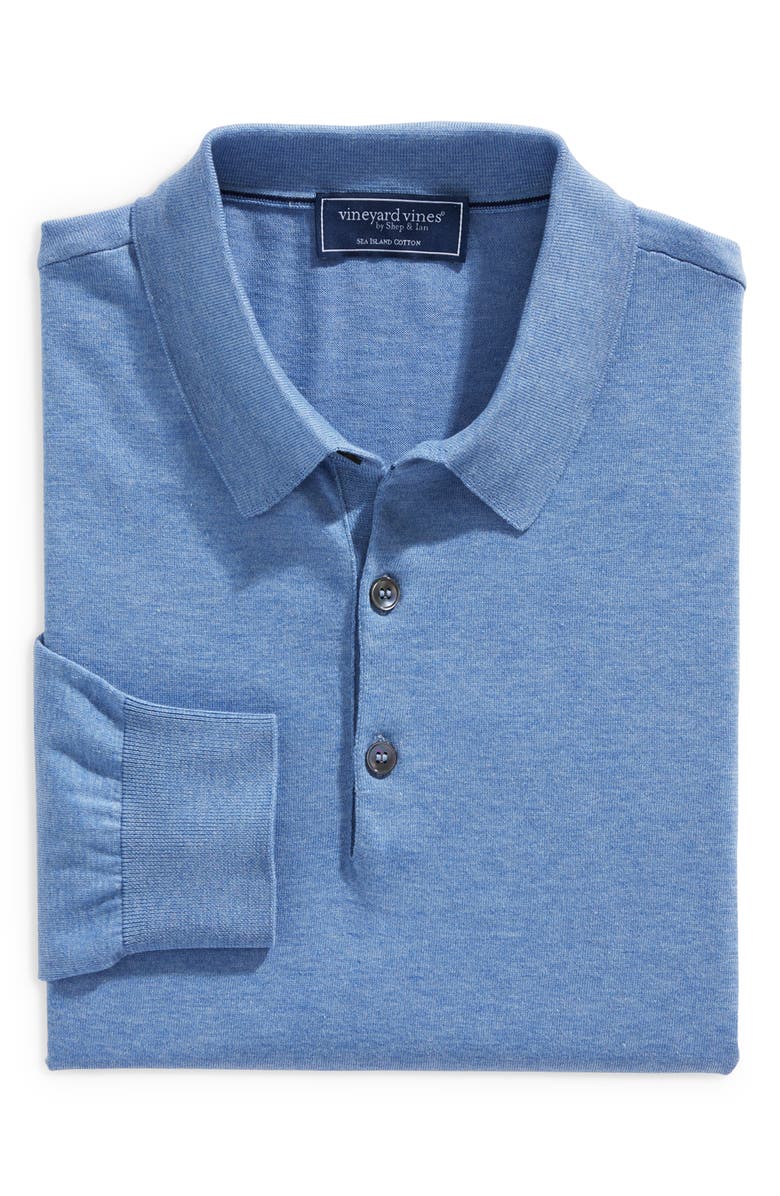 vineyard vines Long Sleeve Sea Island Cotton Polo Shirt, Alternate, color, 