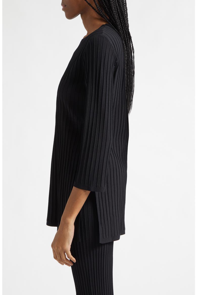 Pure Aderire Rib Tunic Top, Alternate, color, BLACK