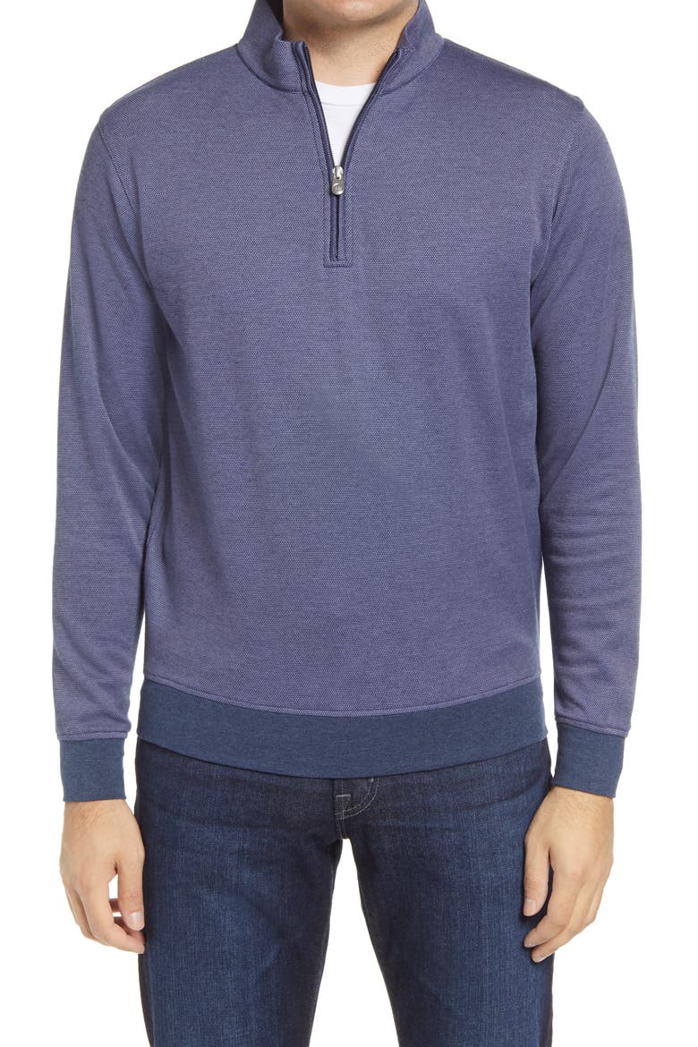 Crown Comfort Quarter Zip Pullover, Main, color, NAVY