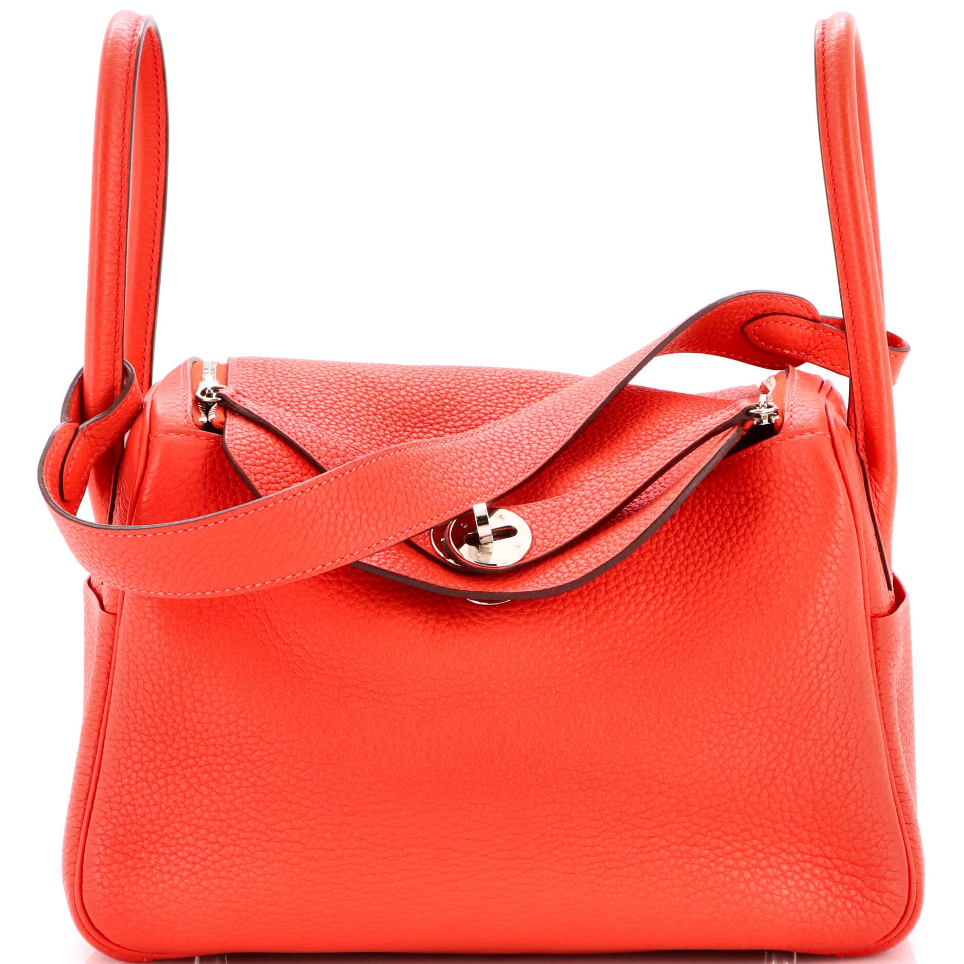 Pre-Owned Hermes Lindy Bag Clemence 26, Main, color, Rouge Pivoine