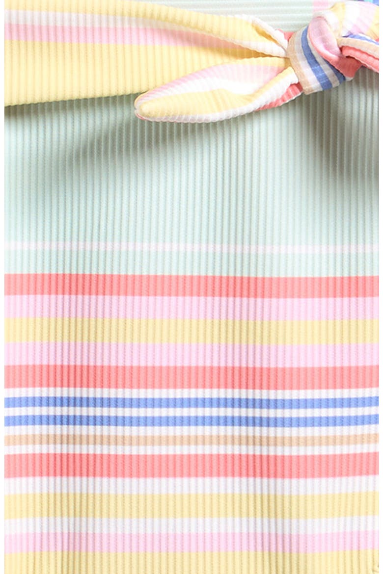 Kids' Stripe Tie Front One-Piece Swimsuit, Alternate, color, MULTI