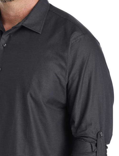 Synrgy By Dxl Big & Tall Textured Sport Shirt In Gray