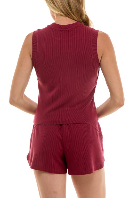 Urban Social Rib Tank Top In Burgundy