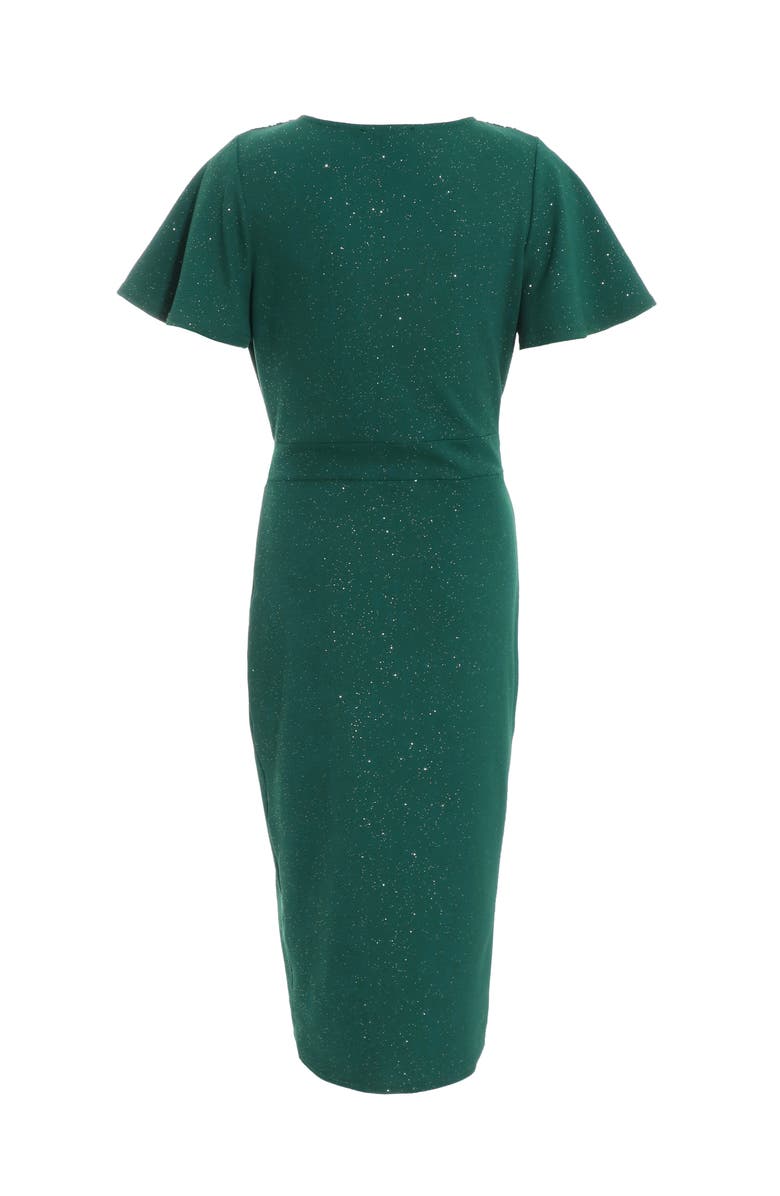 QUIZ Liverpool Glitter Angel Sleeve Midi Dress, Alternate, color, 