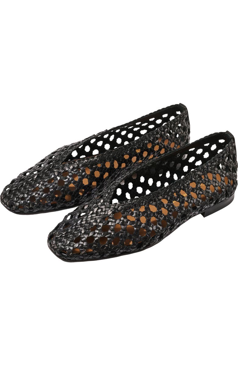 MARGAUX The Woven Paz Flat, Alternate, color, Black Leather