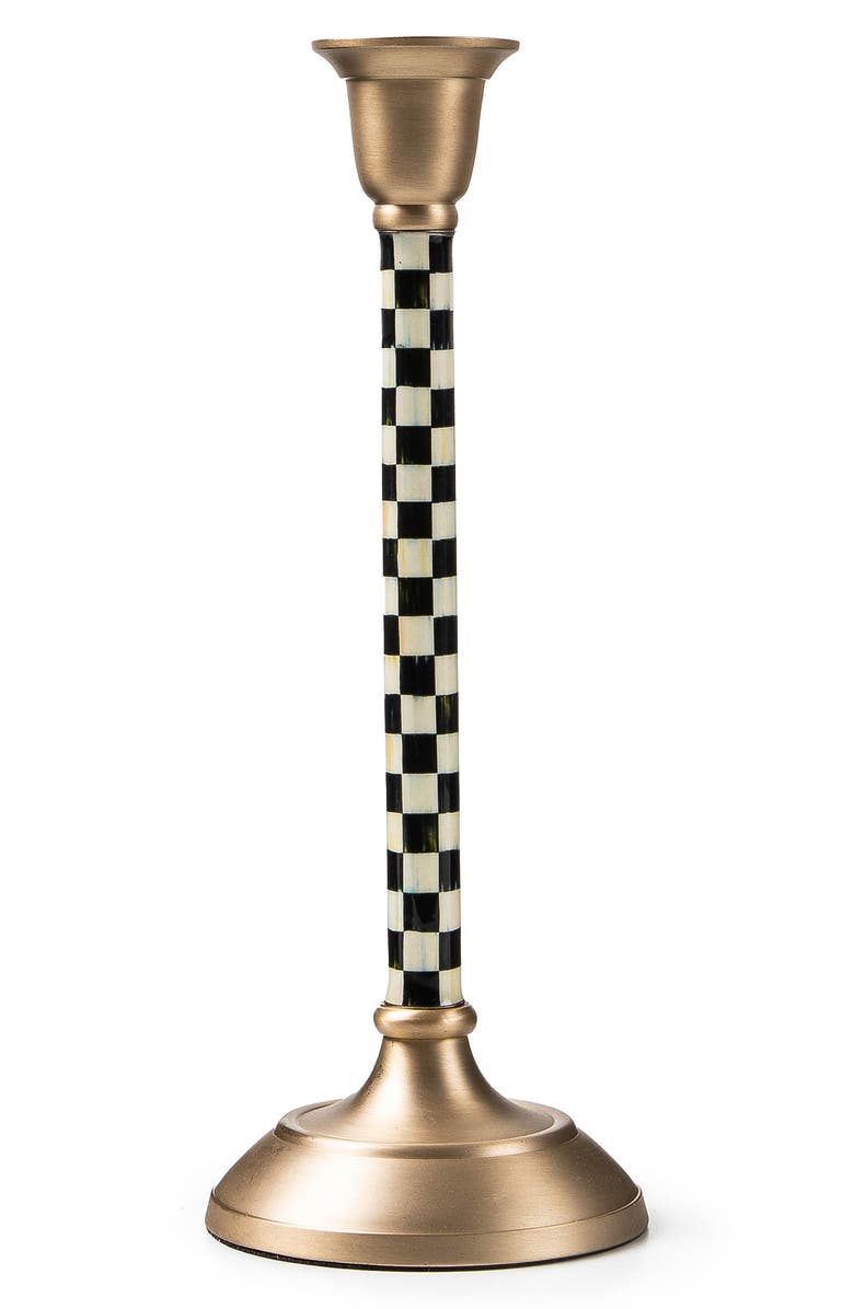 MACKENZIE CHILDS Courtly Check Medium Candleholder, Main, color, Black/ White