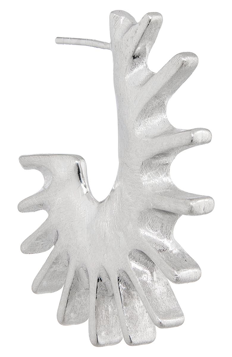 Jacquemus Hippocampe Hoop Earrings, Alternate, color, Silver 980