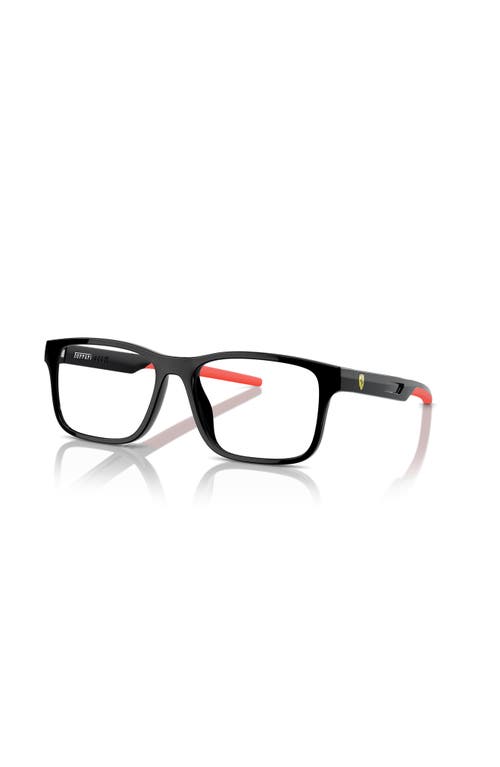 Scuderia Ferrari 56mm Rectangle Optical Glasses In Black
