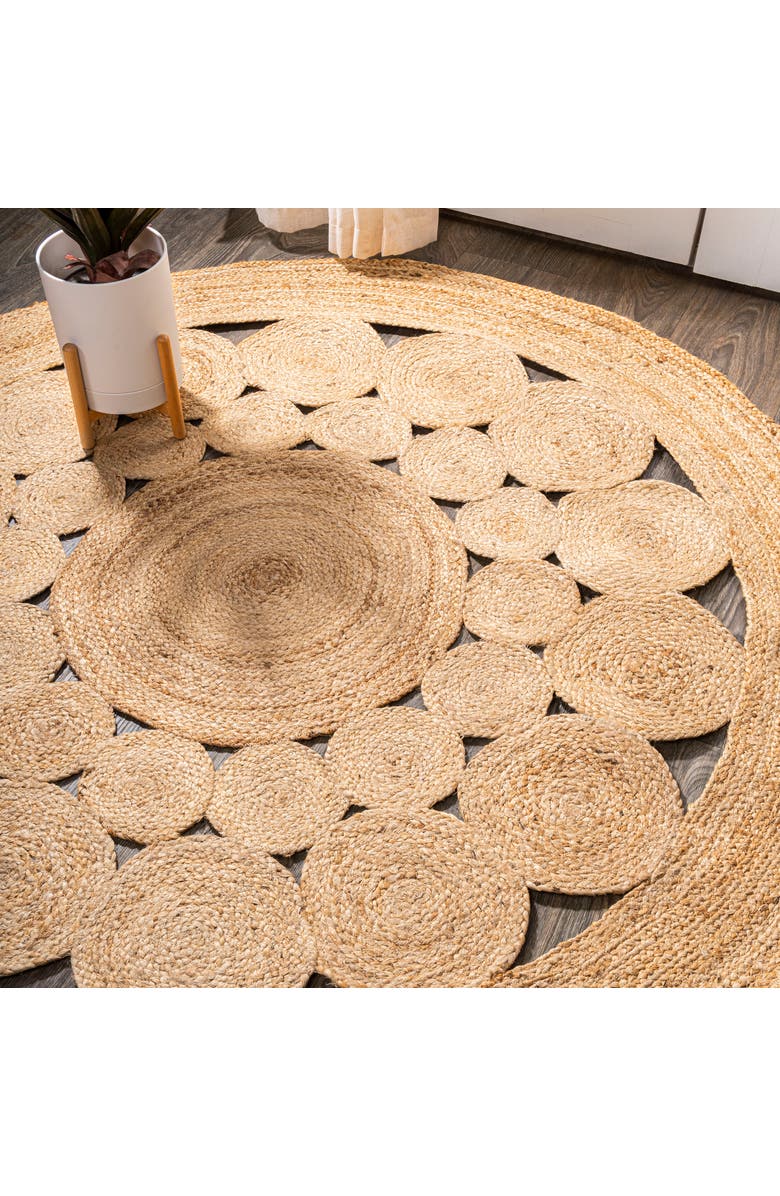 JONATHAN Y Cassia Round Natural Jute Boho Circle Natural Round Area Rug, Alternate, color, Natural