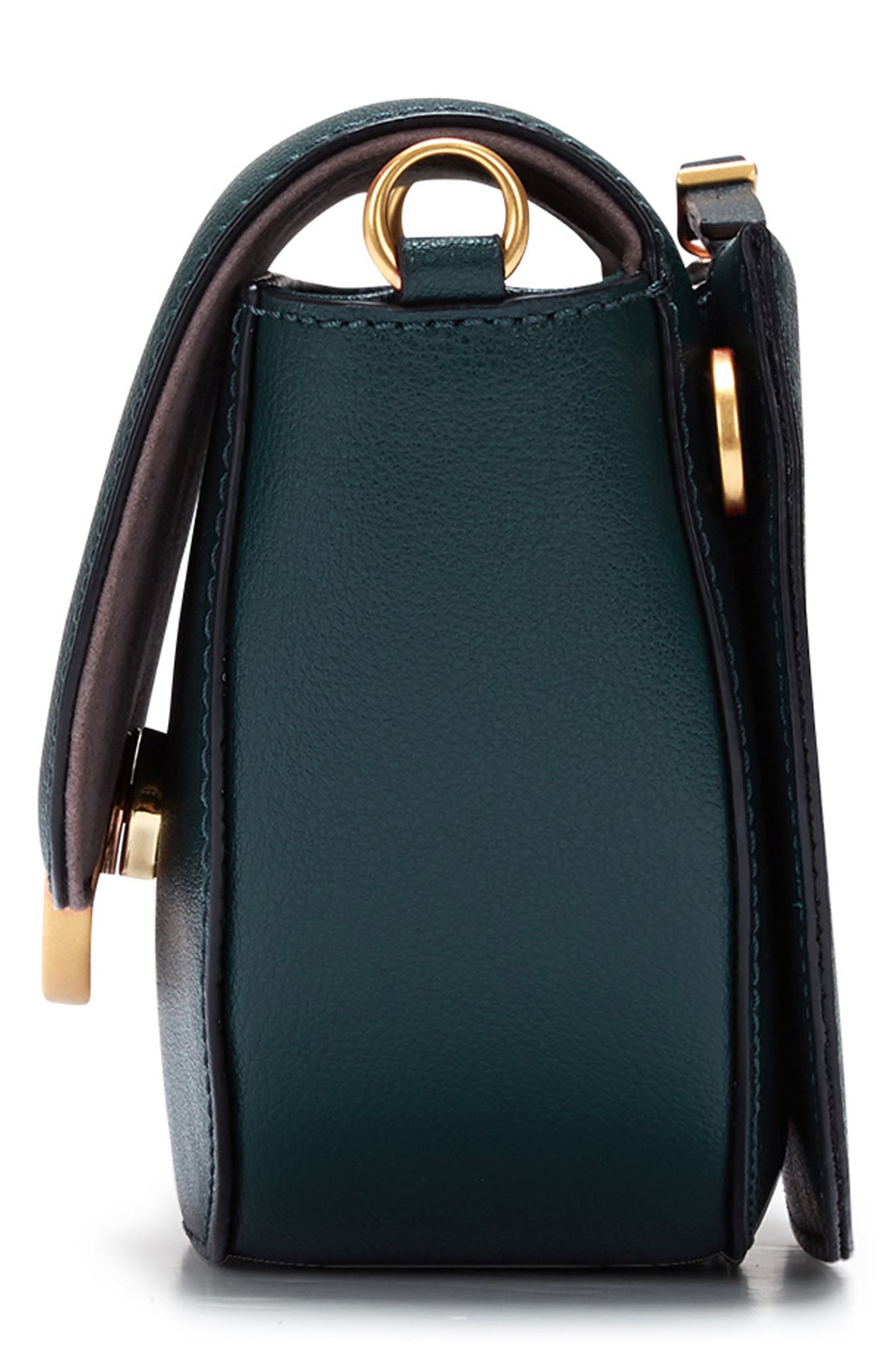 Lottie Leather Saddle Crossbody Bag, Alternate, color, DEEP GREEN