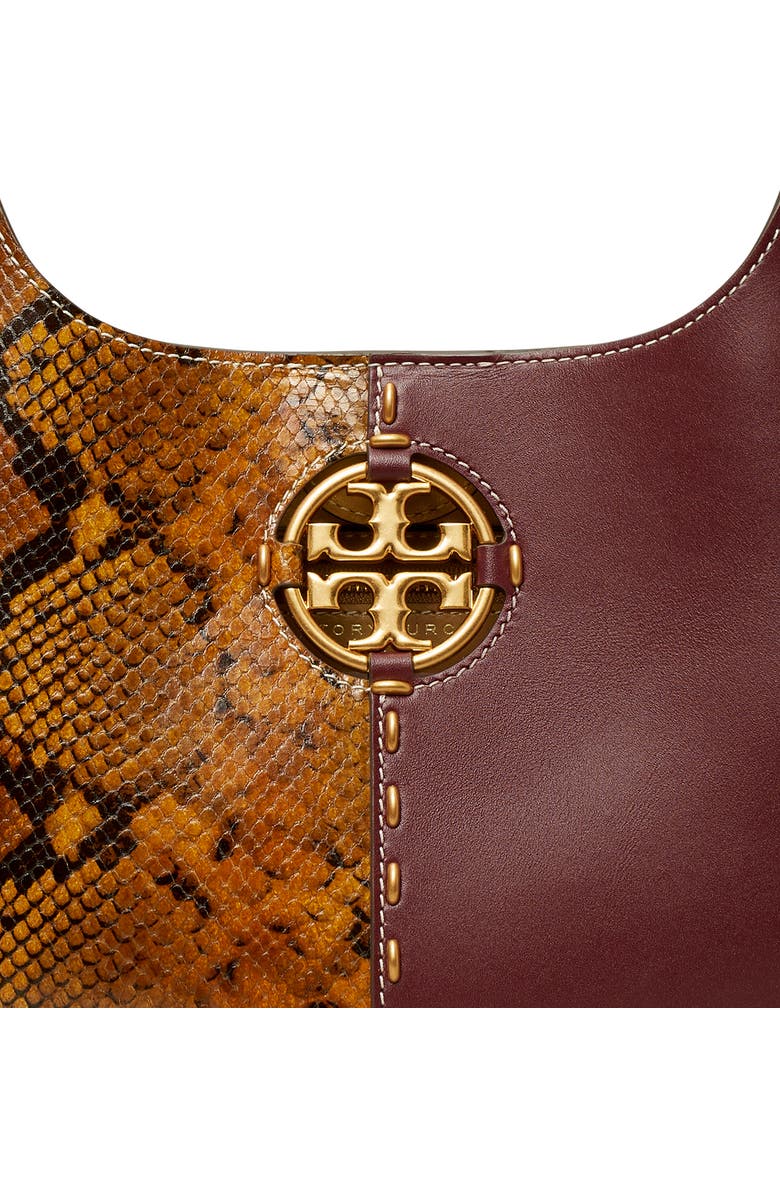 Tory Burch Small Snakeskin Print Leather Shoulder Bag, Alternate, color,
