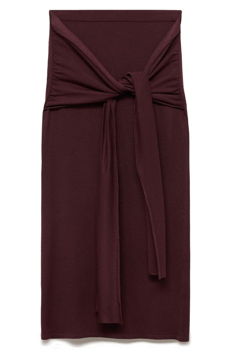 MANGO Front Tie Midi Skirt, Alternate, color,