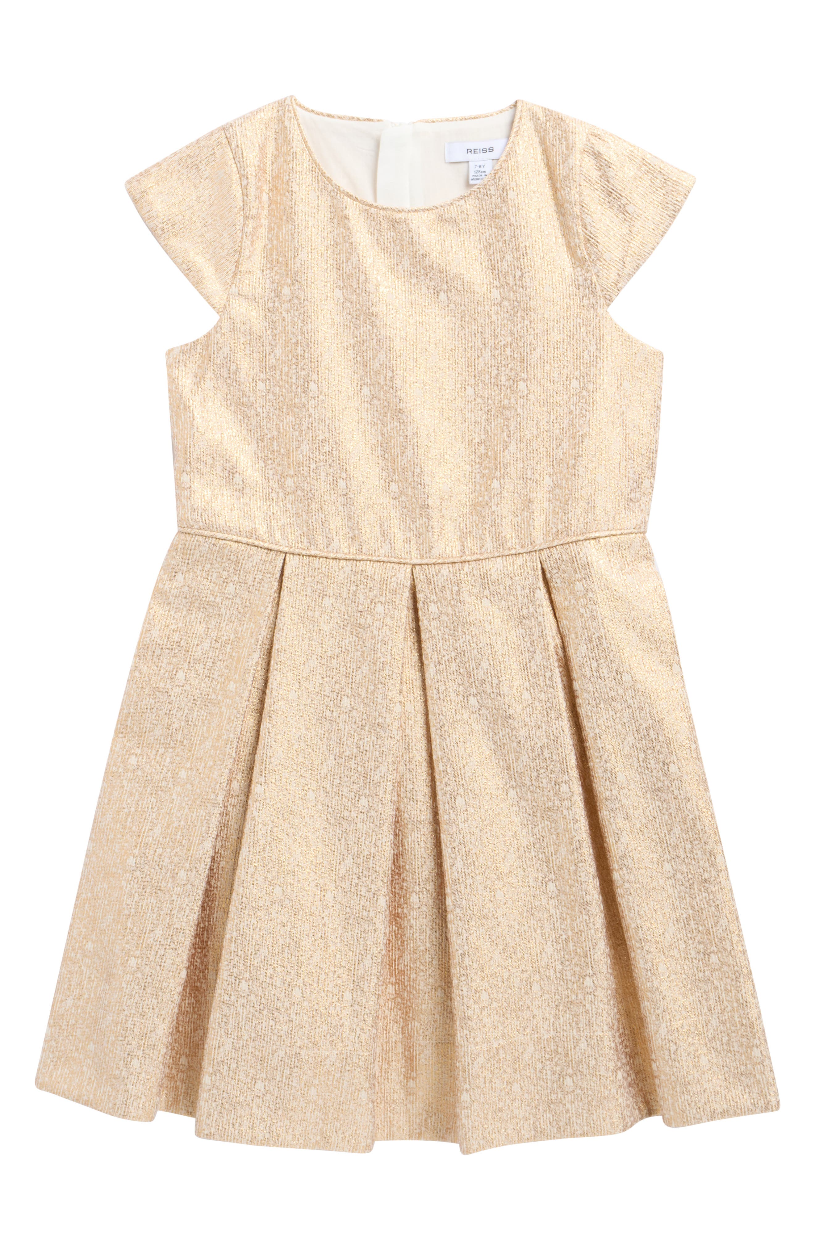 Reiss Kids' Nia Metallic Pleated Dress