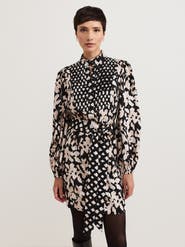 Phase Eight Dolly Mandarin Collar Mini Shirt Dress