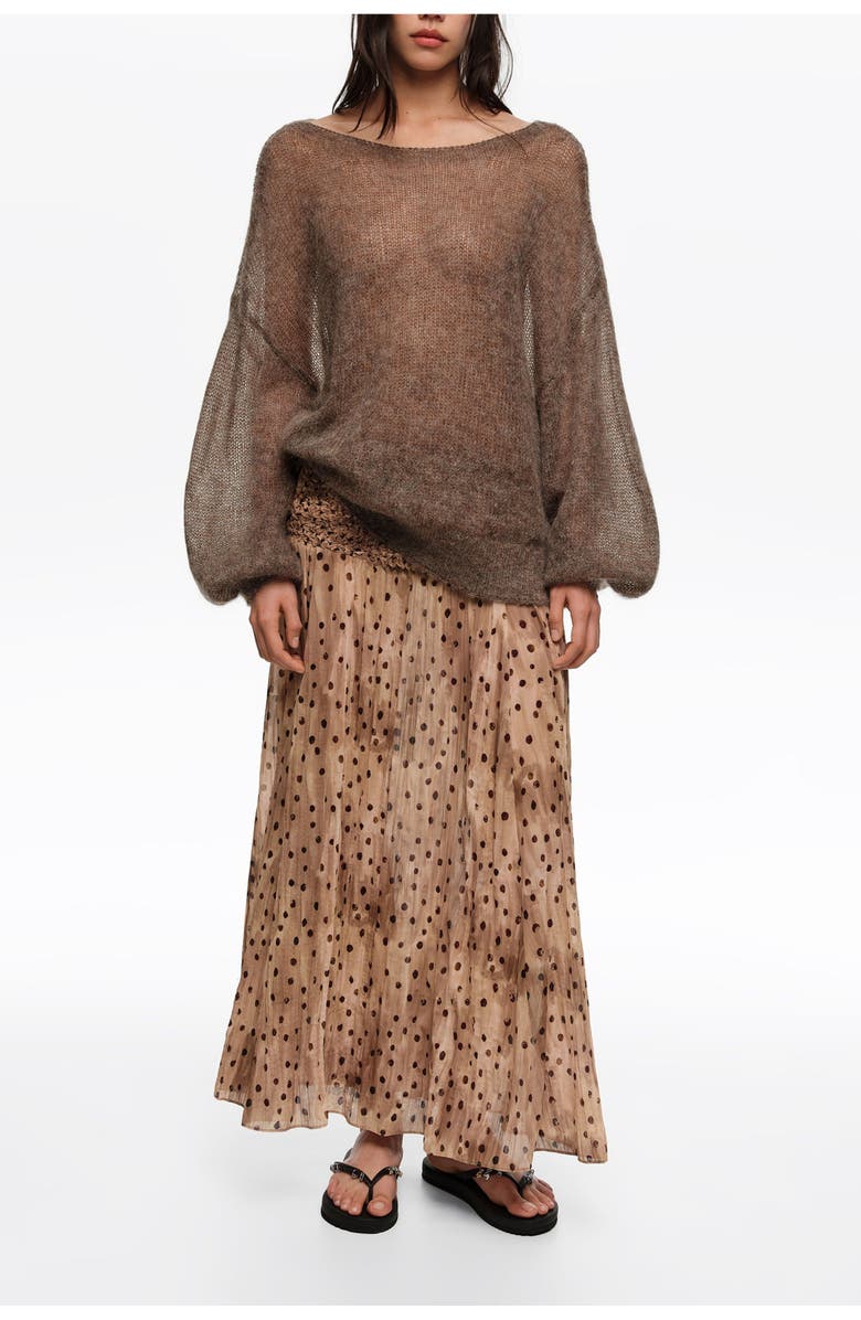 Bimba y Lola Dots Gathered Flared Skirt, Main, color, Watercolor Dots