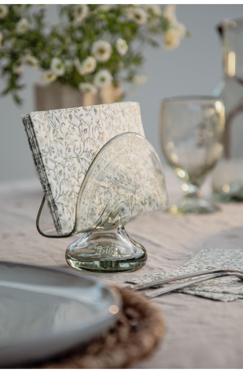 Villa Lua Home Handblown Napkin Holder, Alternate, color, Black