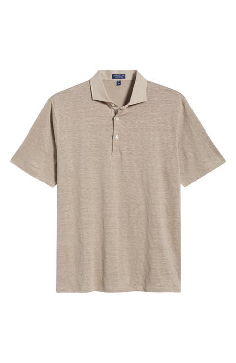 Asinto Tailored Fit Slub Linen Polo