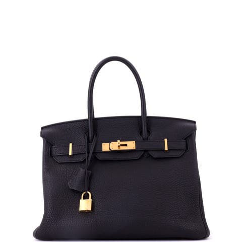 Birkin Handbag Black Togo with Gold Hardware 30