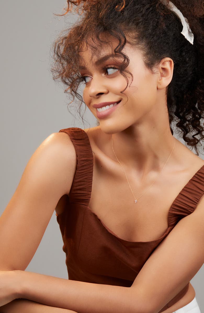 Bony Levy Icons Diamond Cross Pendant Necklace, Alternate, color, 