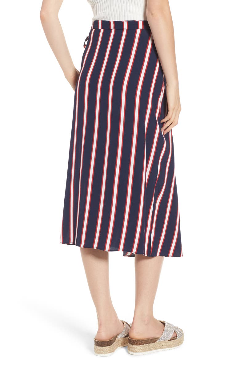 BP. Stripe Midi Wrap Skirt, Alternate, color, 
