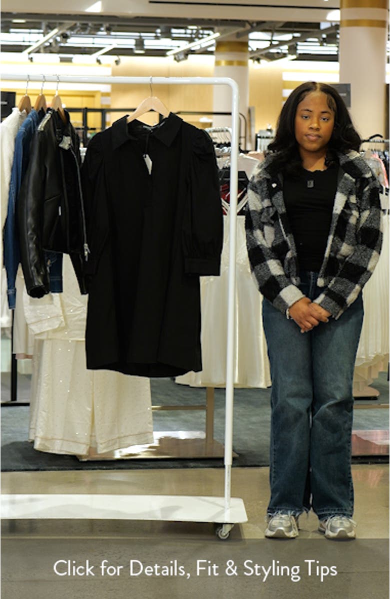 Puff Sleeve Mini Shirtdress, sales video thumbnail