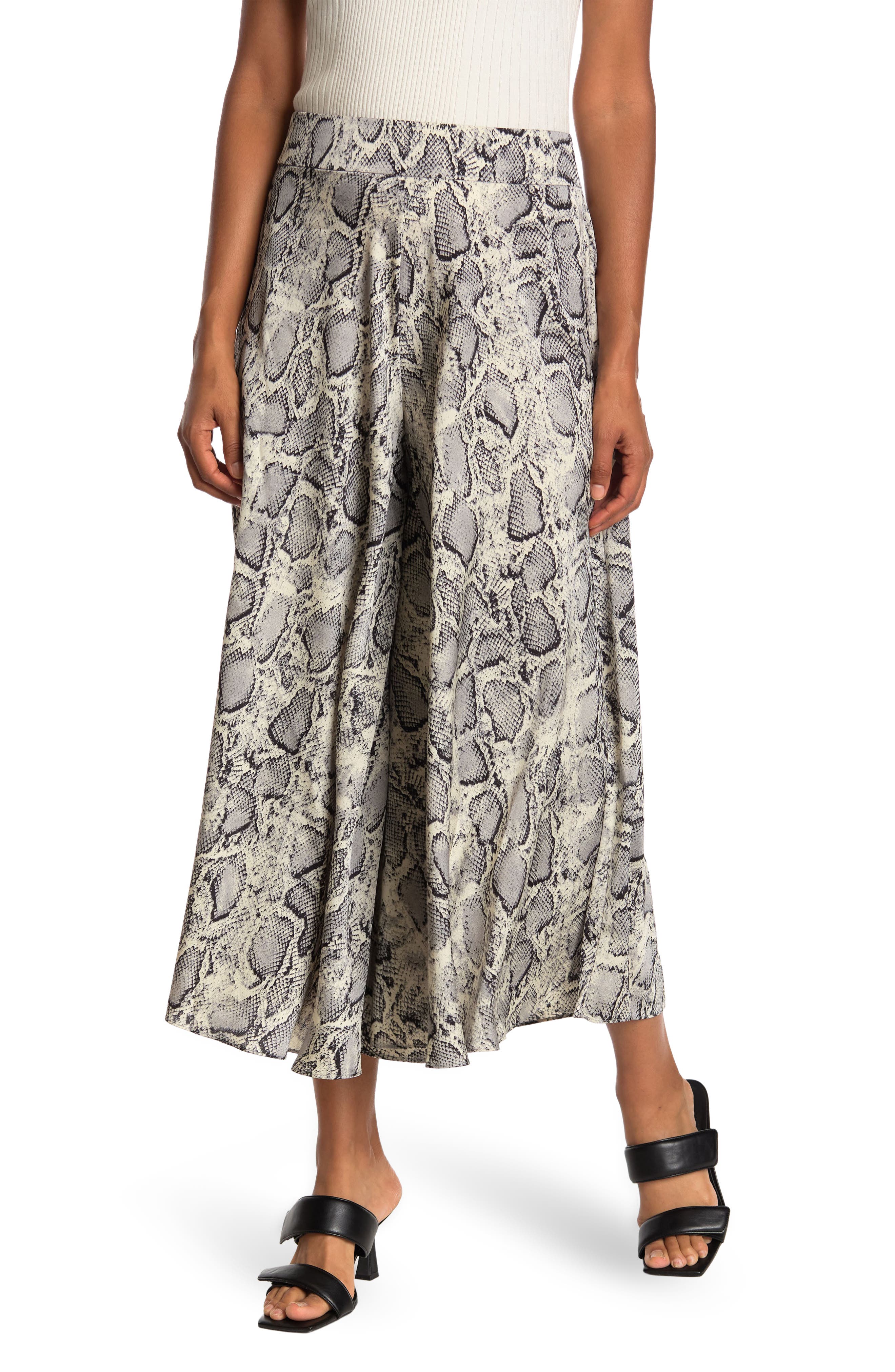 PATRIZIA LUCA Snake Skin Print Wide Leg Pants
