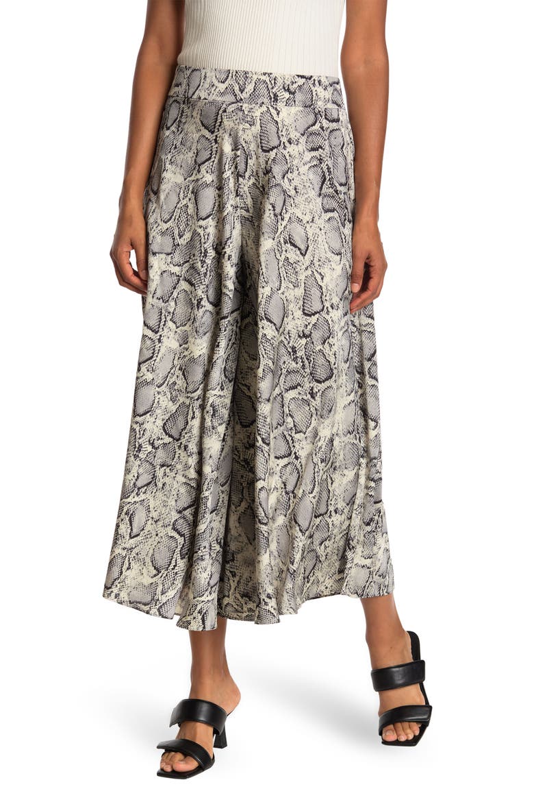 Snake Skin Print Wide Leg Pants, Main, color, GREY SNAKE