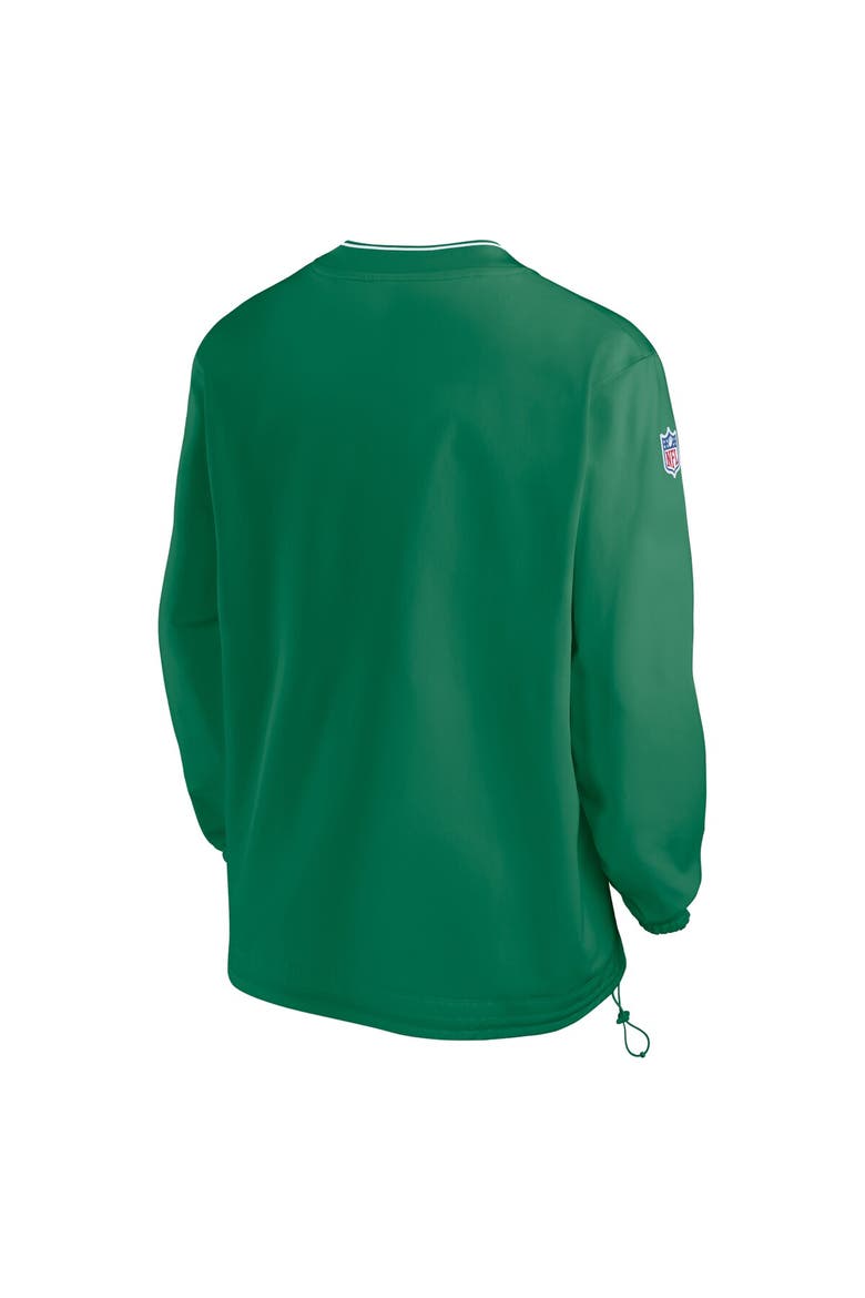 Men's Nike Kelly Green Philadelphia Eagles 2024 Sideline Throwback Logo Long-Sleeve V-Neck Windshirt, Alternate, color, Kelly Green