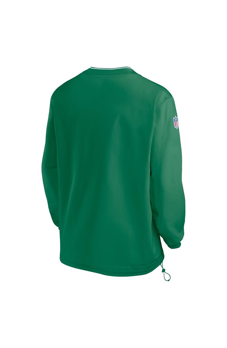 Nike Men's Nike Kelly Green Philadelphia Eagles 2024 Sideline Throwback Logo Long-Sleeve V-Neck Windshirt, Alternate, color, Kelly Green