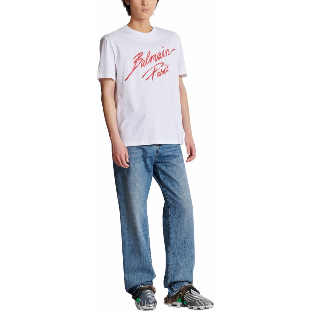 Balmain T-shirt With Lipstick Print