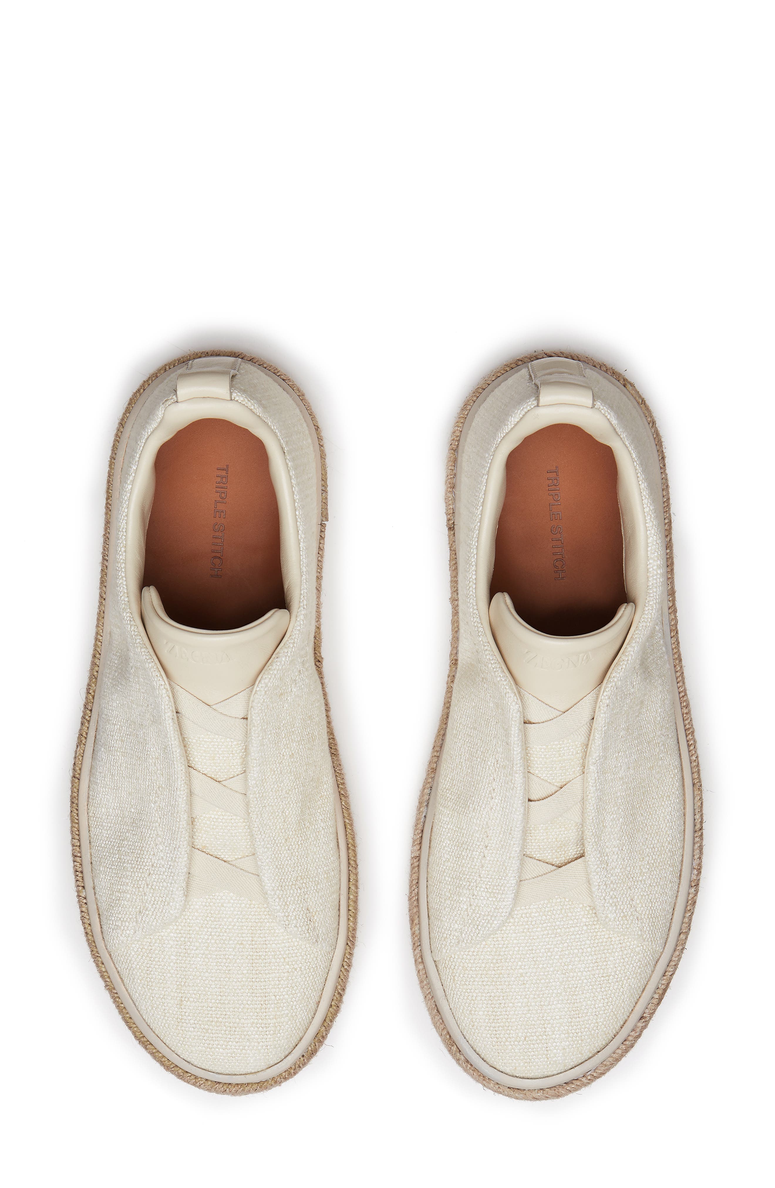 ZEGNA Triple Stitch Slip-On Espadrille Sneaker, Alternate, color, 