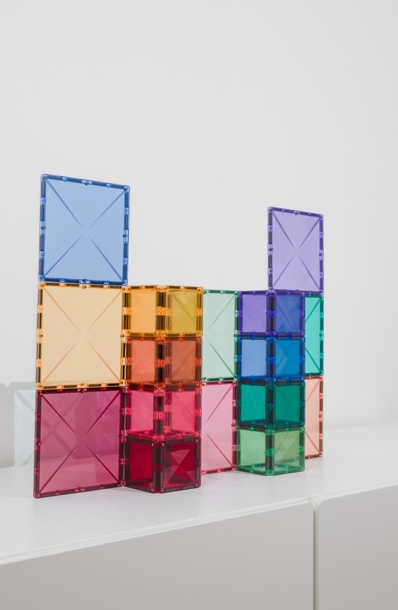 CONNETIX Kids' Pastel Magnetic Tiles 40-Piece Square Pack, Alternate, color, Pastel