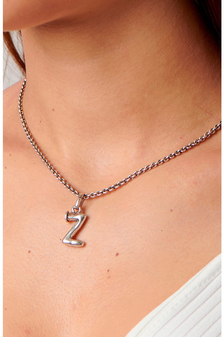 Sterling Silver-Plated Letter Z Charm, Alternate, color, Silver