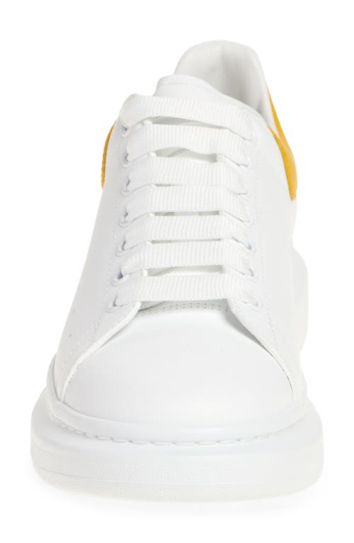 Alexander Mcqueen Perforated Platform Round Toe Sneakers In Off White/yellow