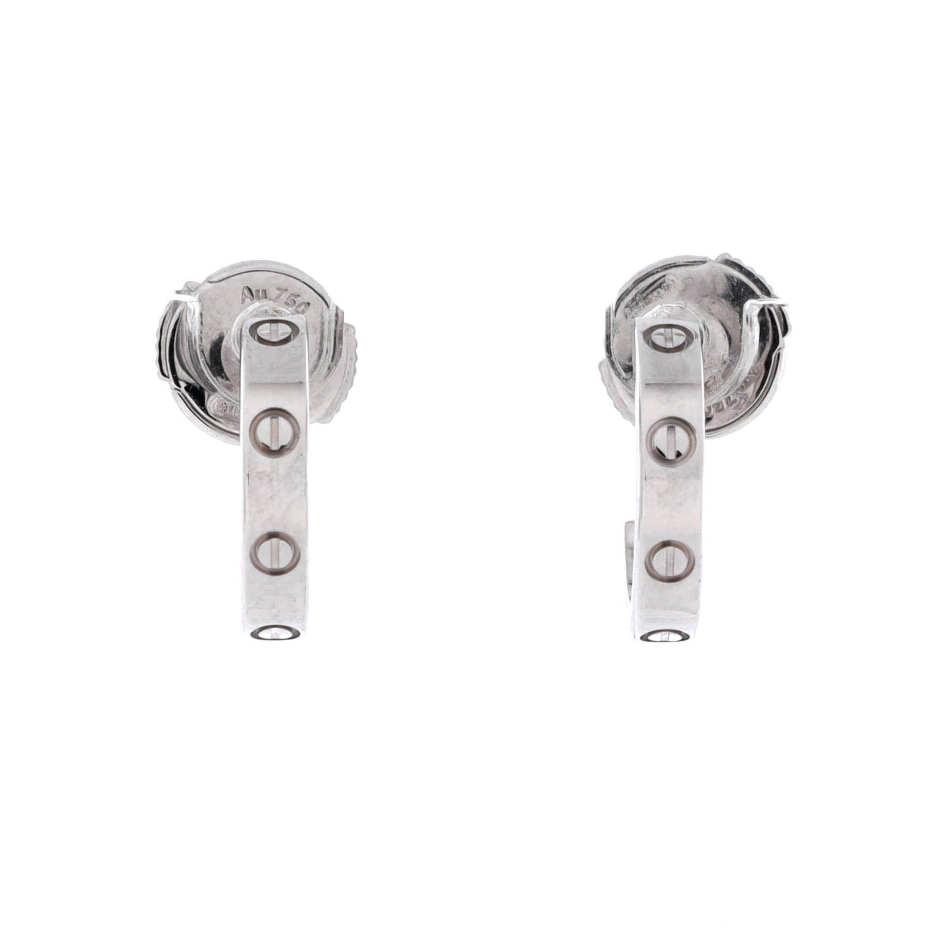 Love Hoop Earrings 18K White Gold Small, Main, color, Metallic Gold
