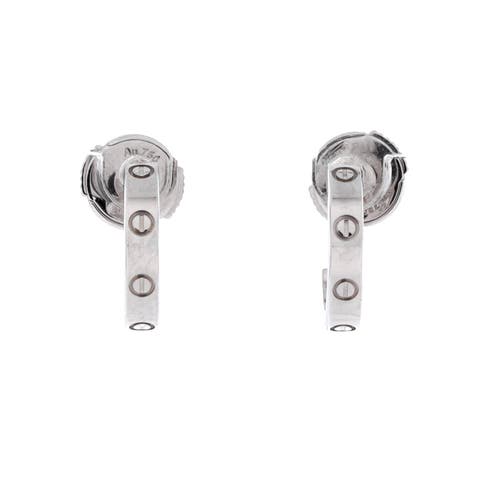 Love Hoop Earrings 18K White Gold Small