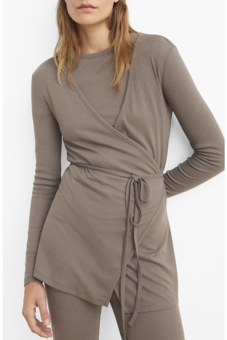 Wrap Rib Cardigan, Main, color, MEDIUM BROWN