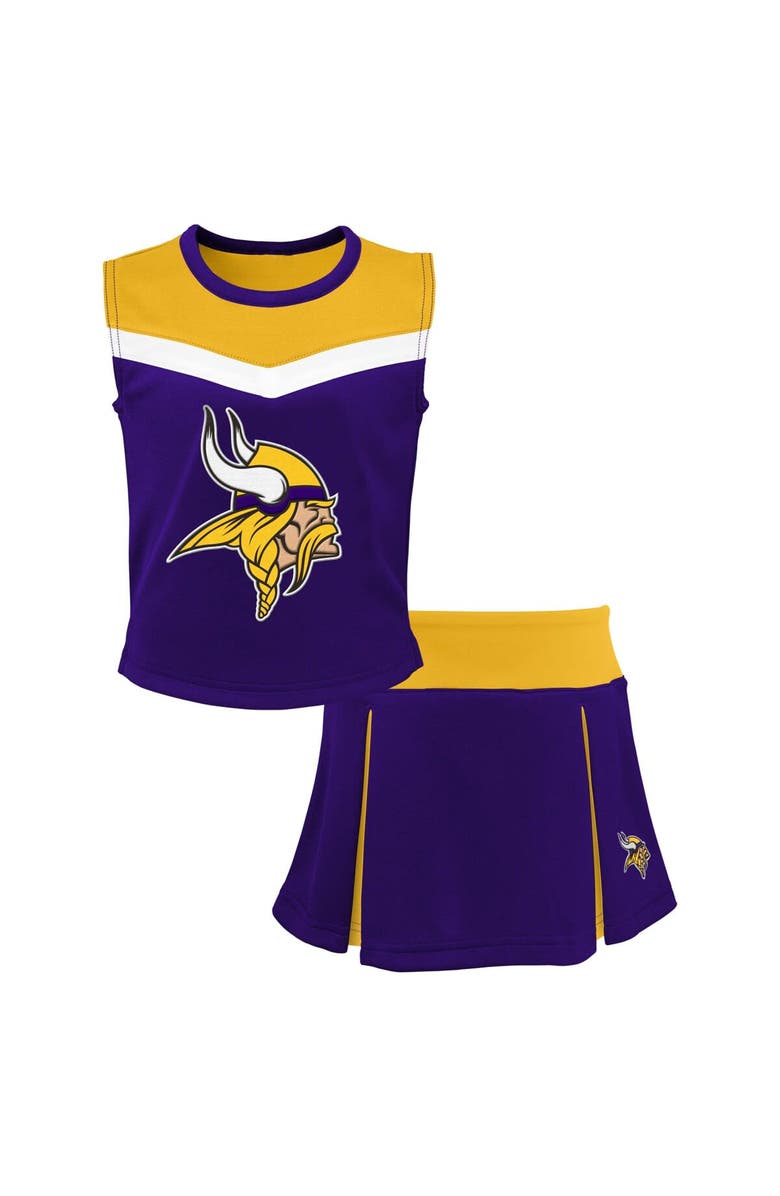 Outerstuff Girls Youth Purple Minnesota Vikings Spirit Two-Piece Cheerleader Set, Alternate, color, Purple