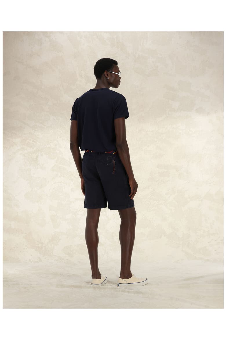 Beachshort Linen Bermuda Pleated Trousers, Alternate, color, BLUE
