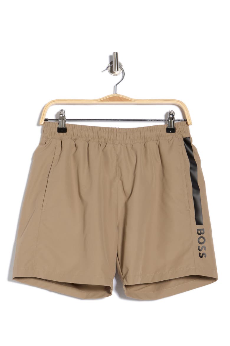 Dolphin Swim Trunks, Alternate, color, DARK BEIGE