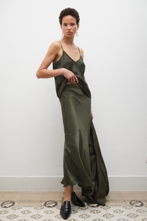 Shop Silk Laundry Long Bias Cut Skirt Pine