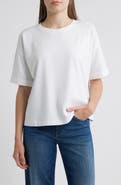 Eileen Fisher Cuffed Sleeve Cotton Crewneck T-Shirt