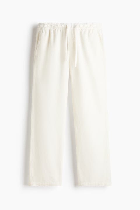 Relaxed-Fit Linen-Blend Pants