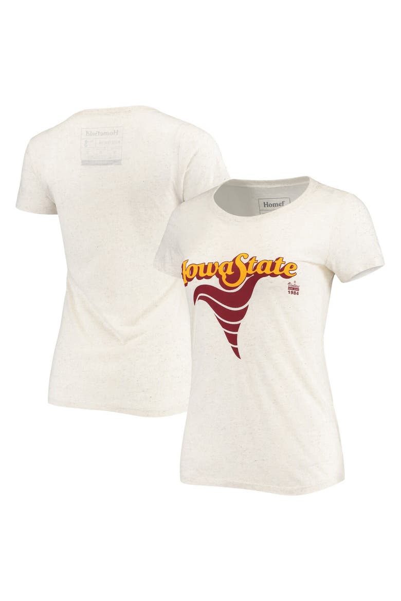 Women's Homefield Ash Iowa State Cyclones Vintage Tri-Blend T-Shirt, Main, color, Ash