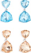 Tasha Set of 2 Trillion Cut Crystal Drop Earrings
